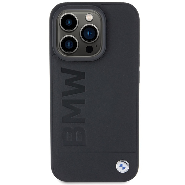 iPhone 15 Pro MagSafe Echtleder Hülle Imprint (BMHMP15LSLLBK) - Schwarz