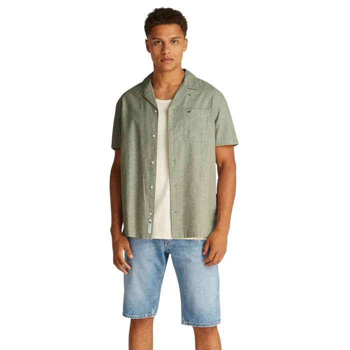 Tommy Hilfiger Regular Fit Linnen Blend SS Overhemd Heren