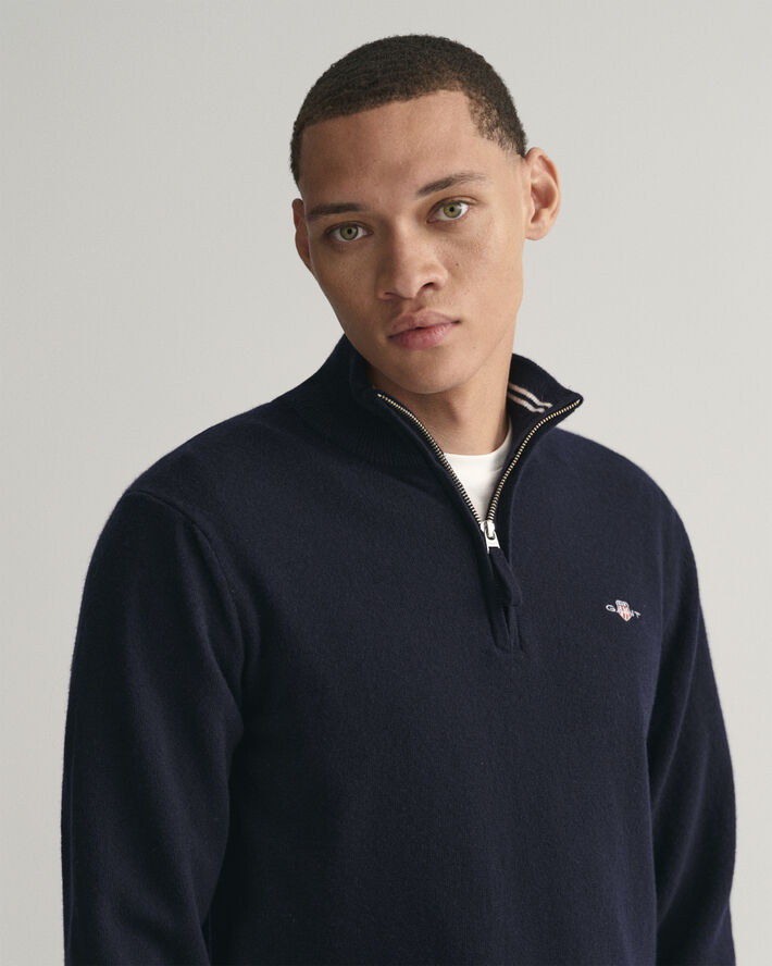 Gant SUPERFINE LAMBSWOOL HALF ZIP Marine