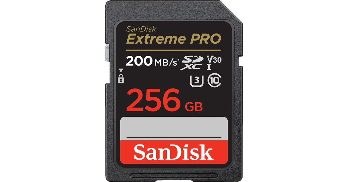 SanDiskExtreme PRO SDXC 256 GB geheugenkaart  (Zwart, UHS-I, Class 10, U3, V30)