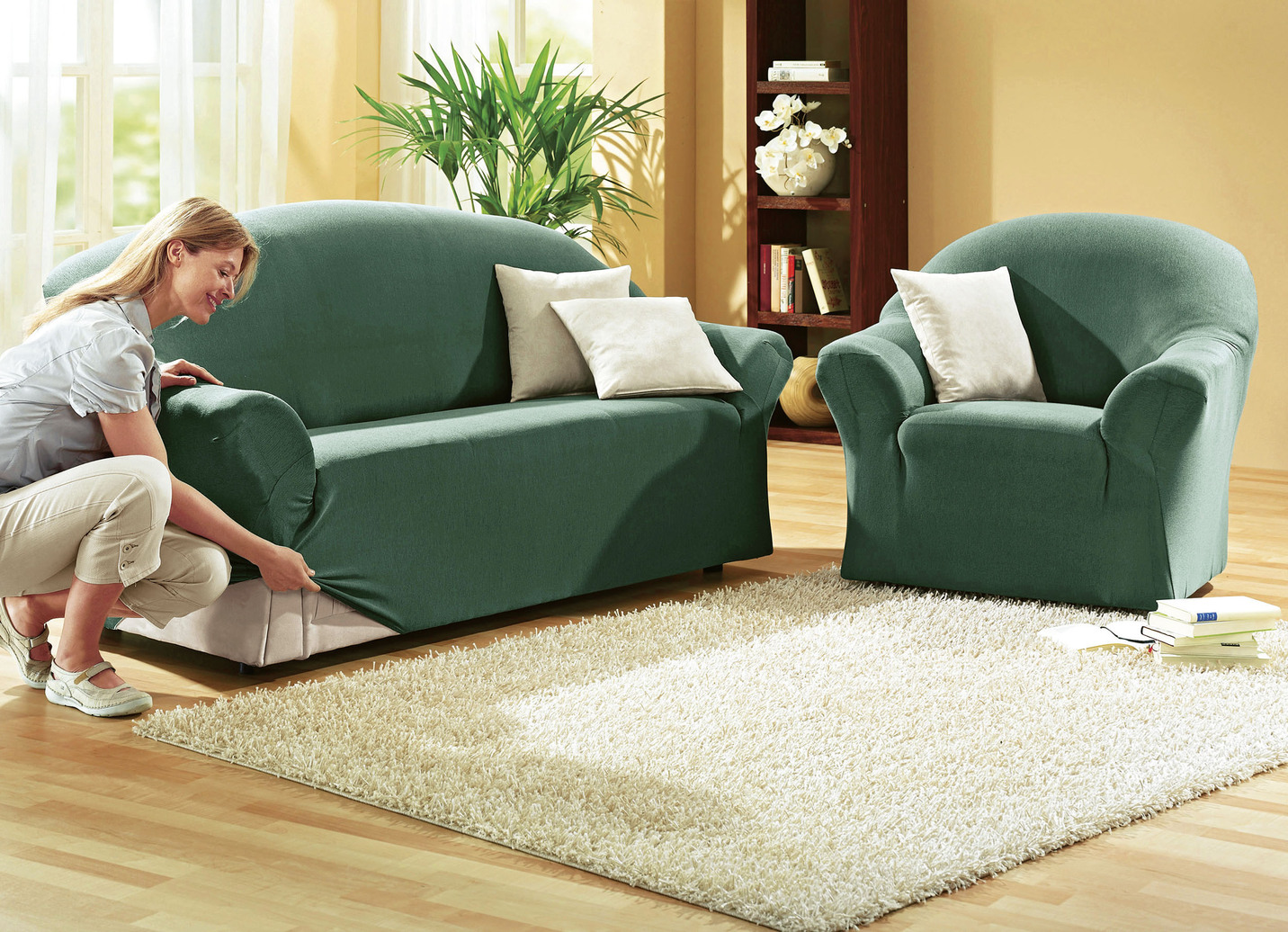Schützende Stretchbezüge für Sessel und Sofa
