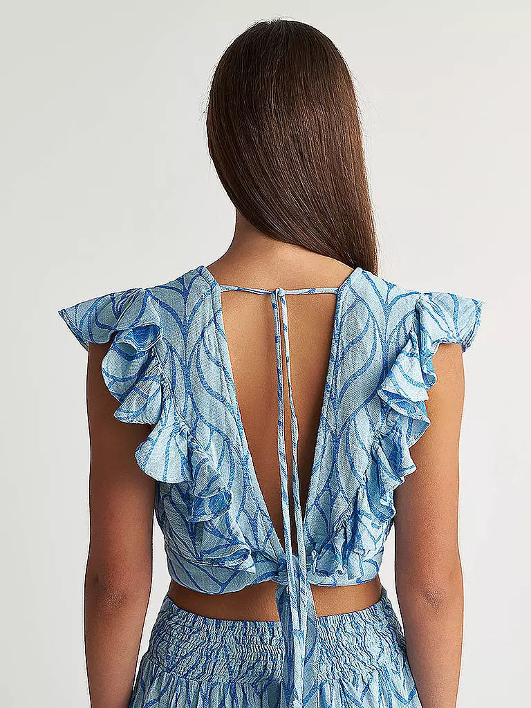 PEARL & CAVIAR Top Cropped Fit ZAKAR blau