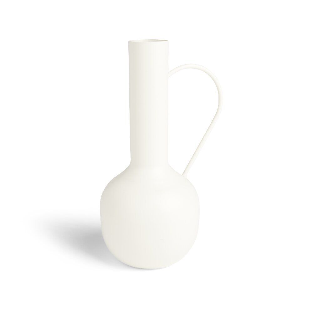 Vase amphore métal blanc Ø14,5xH25cm