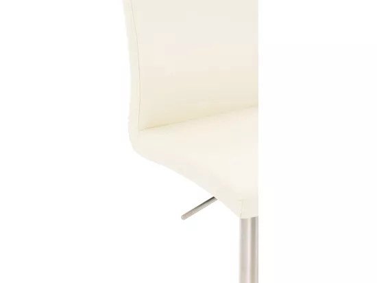 Lot de 2 Tabouret de bar - Similicuir & Acier inoxydable - Crème - Cadiz