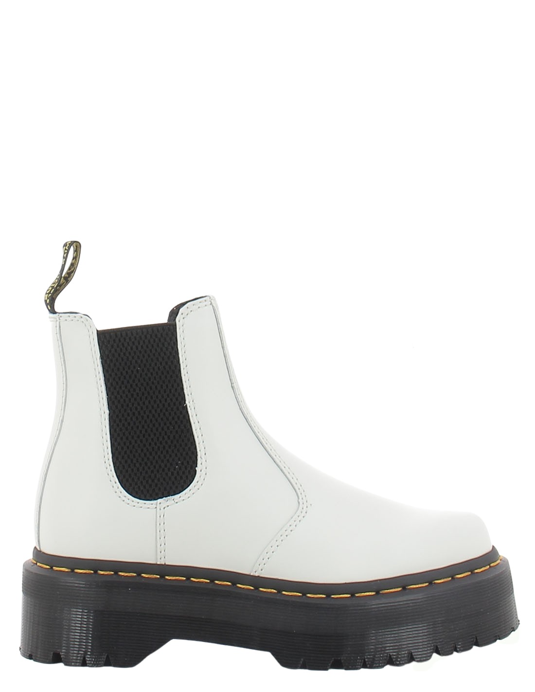 dr martens chelsea boots compensées femme 2976 quad cuir smooth blanc