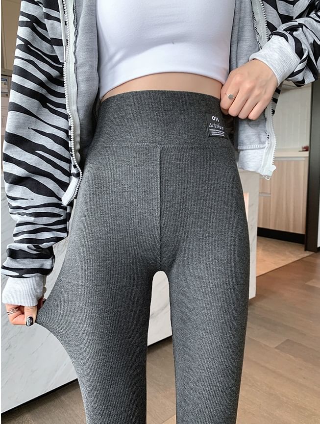 evanesce - Logo High Rise Plain Leggings