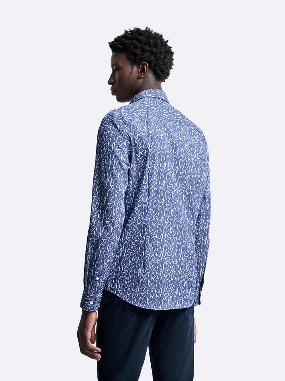 Chemise extra-slim stretch géométrique