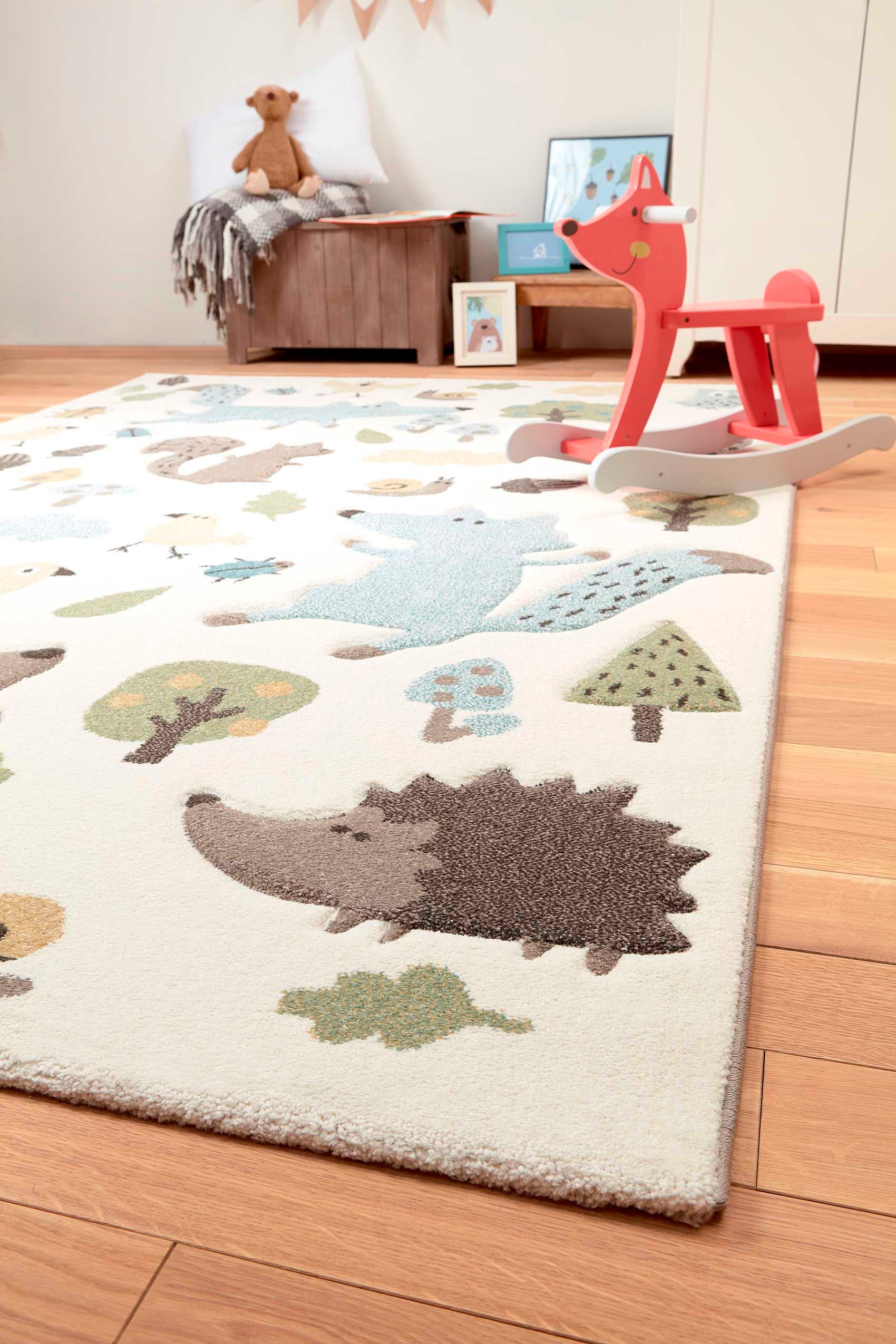 Sigikid Kinderteppich »Forest« rechteckig 13 mm Höhe Wald Tiere Design, Kurzflor