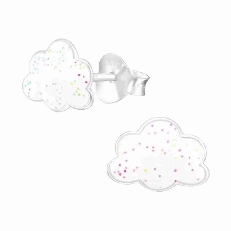 Boucle d'oreille nuage en argent 925
