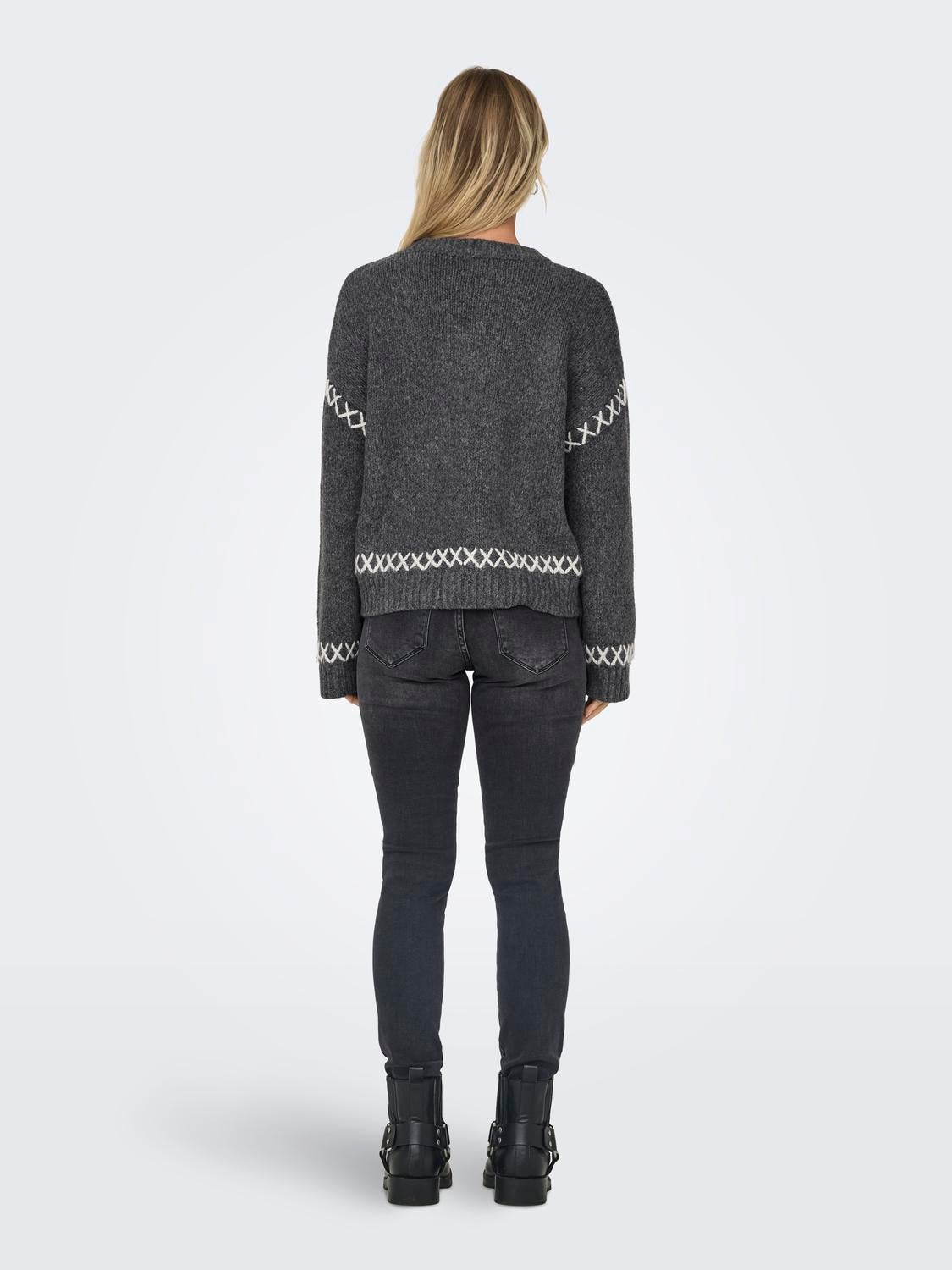 ONLAMANDA Strickpullover Dark Grey Melange