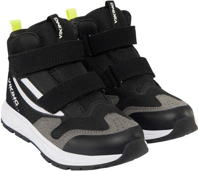 Viking Century Mid WP 2V Sneakers, Black/Lime