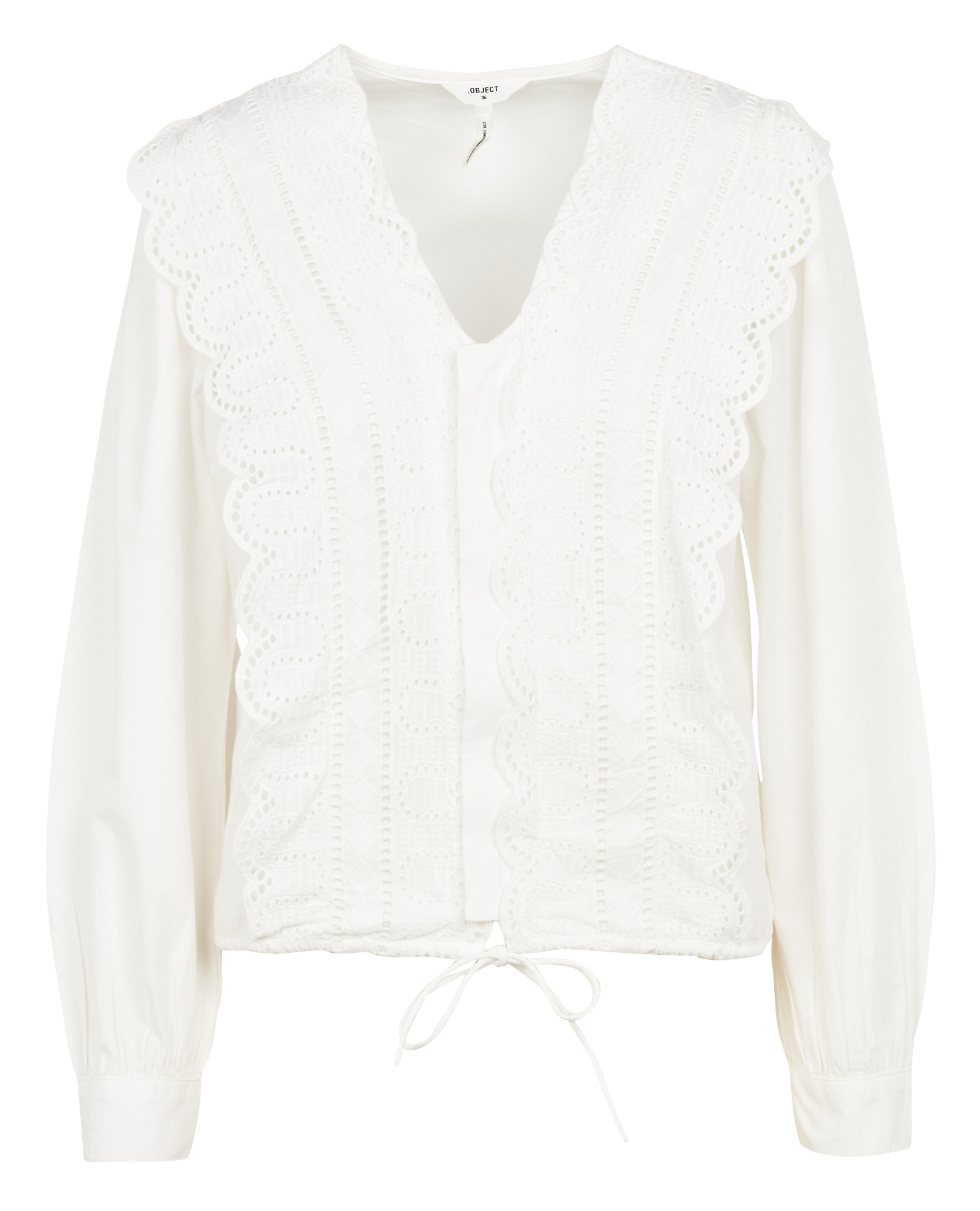 Blouse col V à broderies en coton| Multicolore