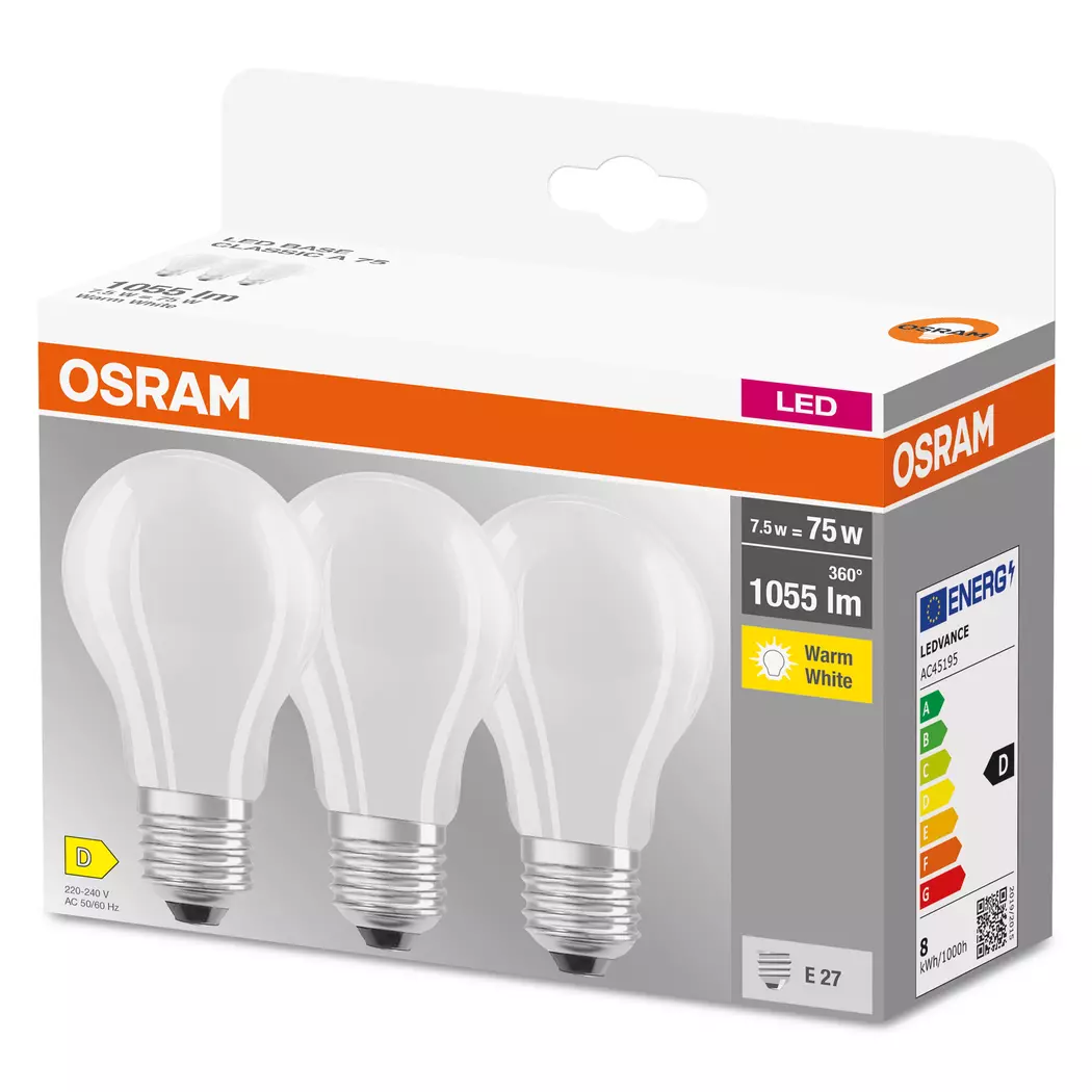 LED-Birne E27/7,5 Watt/Energie D