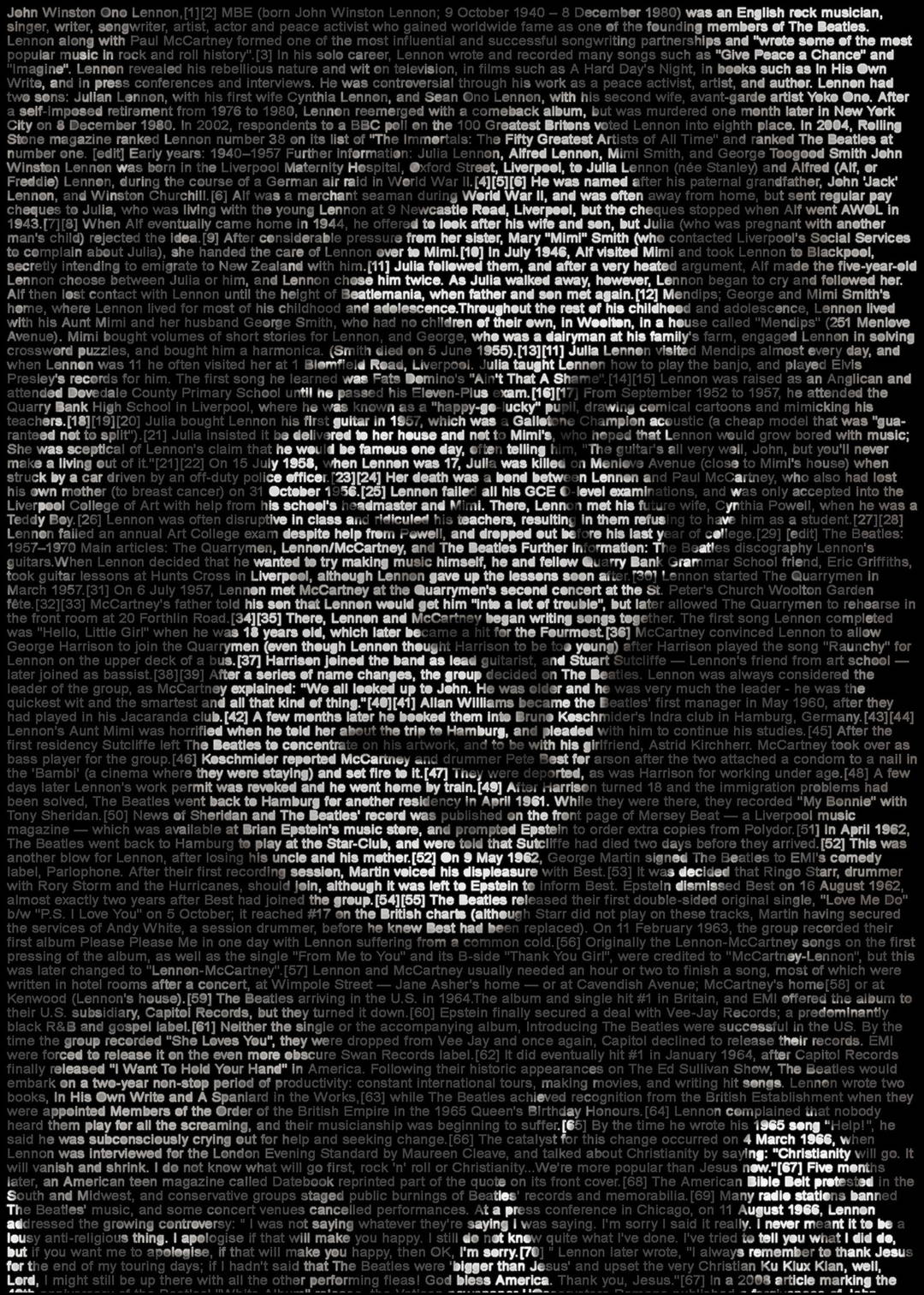 John Lennon by Ralph Ueltzhoeffer - Limited Edition. Edition of: 100. Signed.