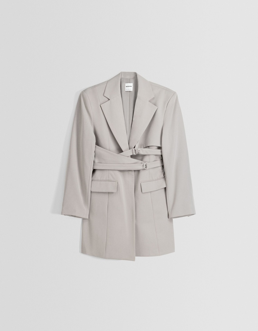 Vestido curto estilo trench coat sob medida