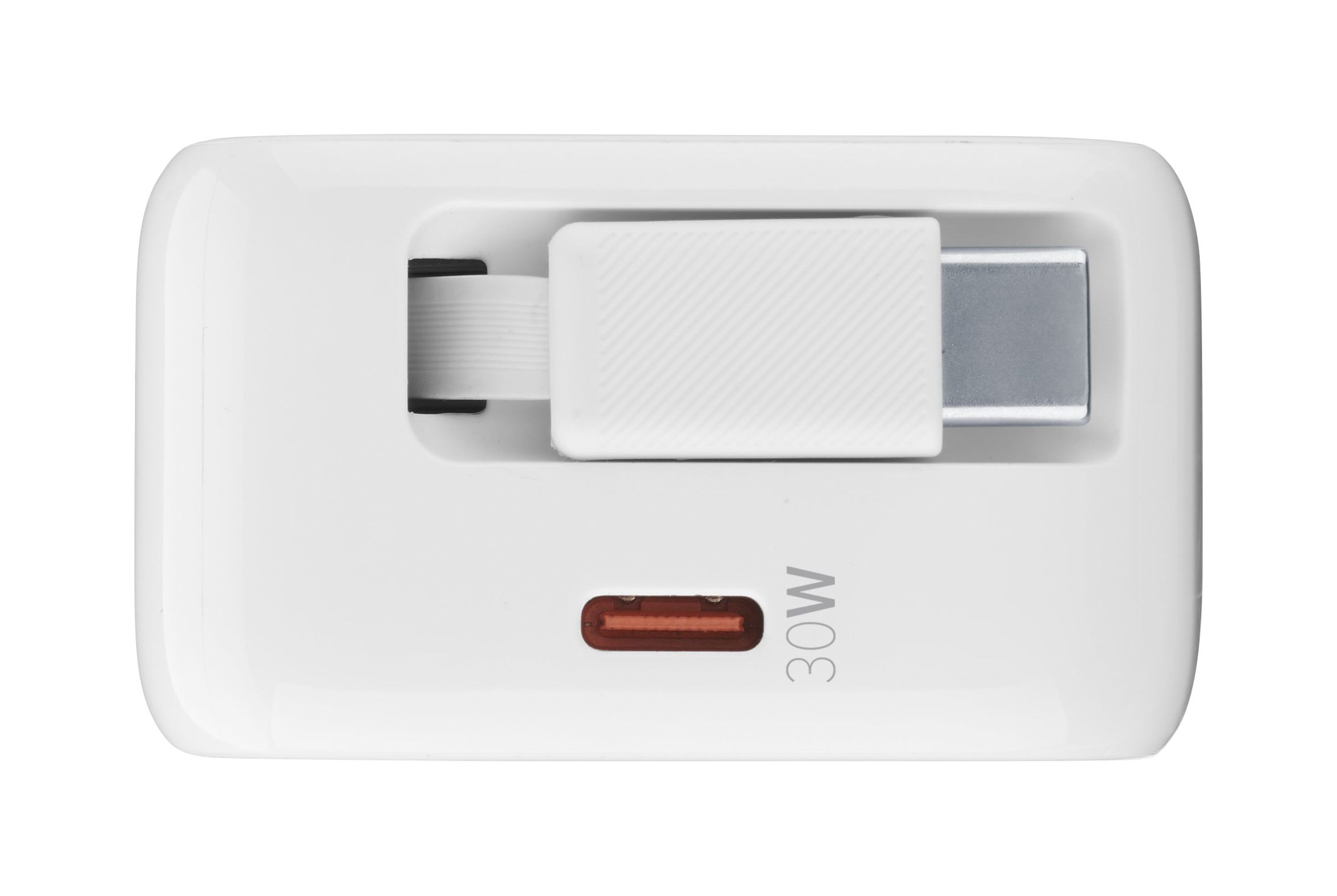 (30W) GaN Retractable USB C Ladegerät Power Delivery Netzteil   USB C Ladekabel (ACHROLLUSBCGAN30WW) - Weiss