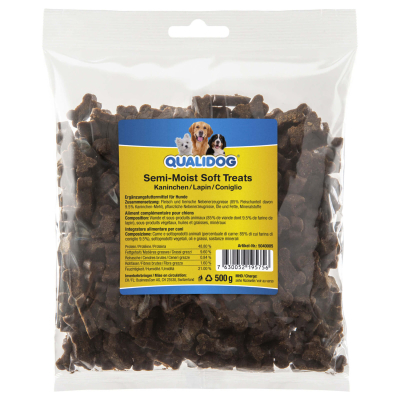 QUALIDOG Hundeleckerli Semi-Moist Glutenfrei Kaninchen 500g