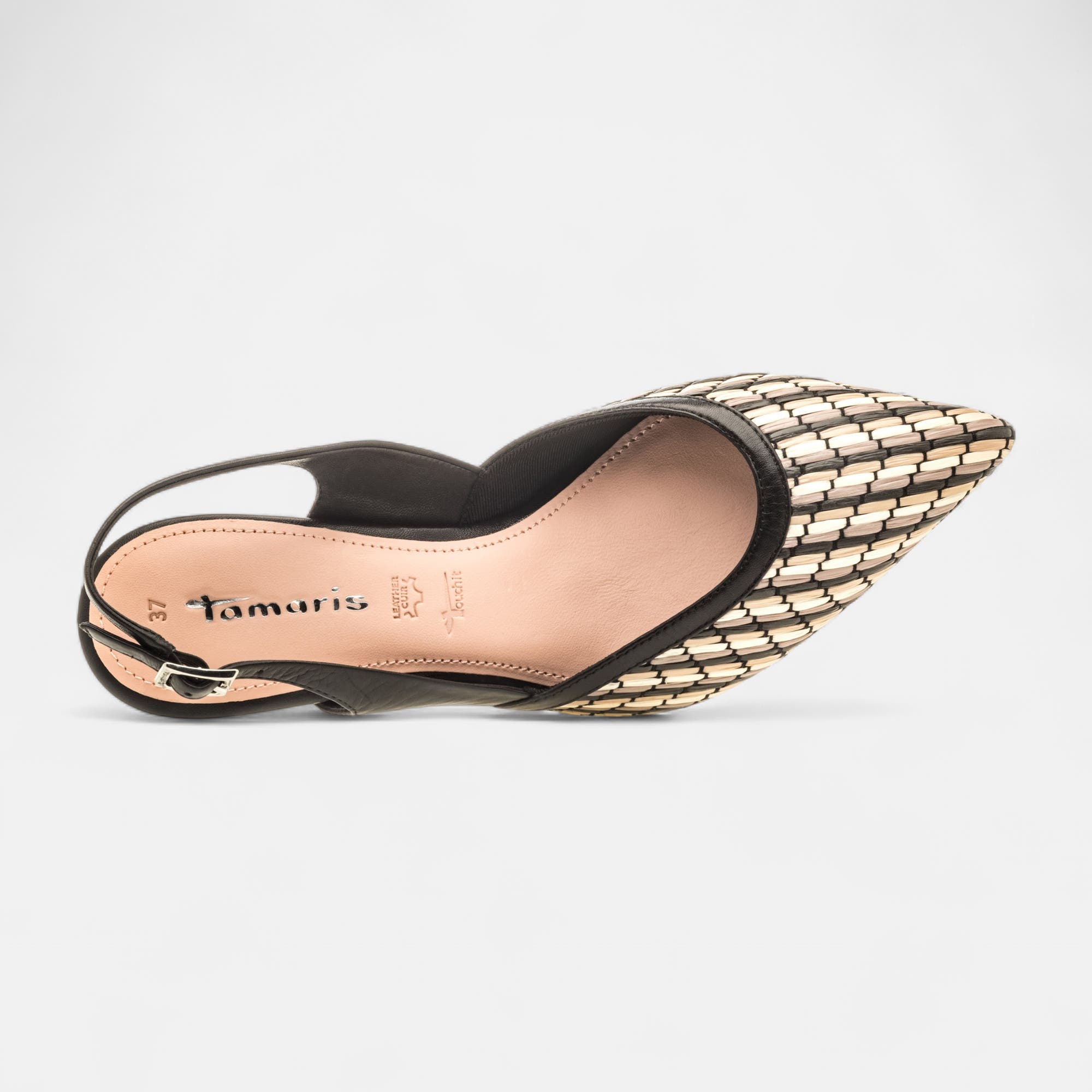 Escarpins avec bride arrière à talon Femme noir