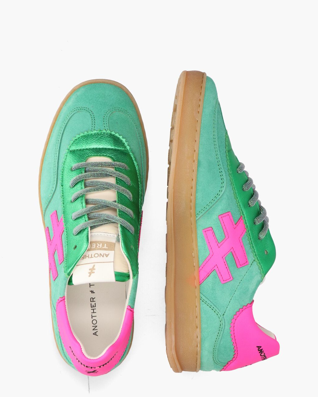 Another Trend Iconic II Groen/Roze Damessneakers