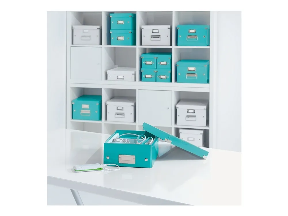 Leitz Click & Store WOW CD-opbevaringsboks, 84% recirkuleret karton Isblå