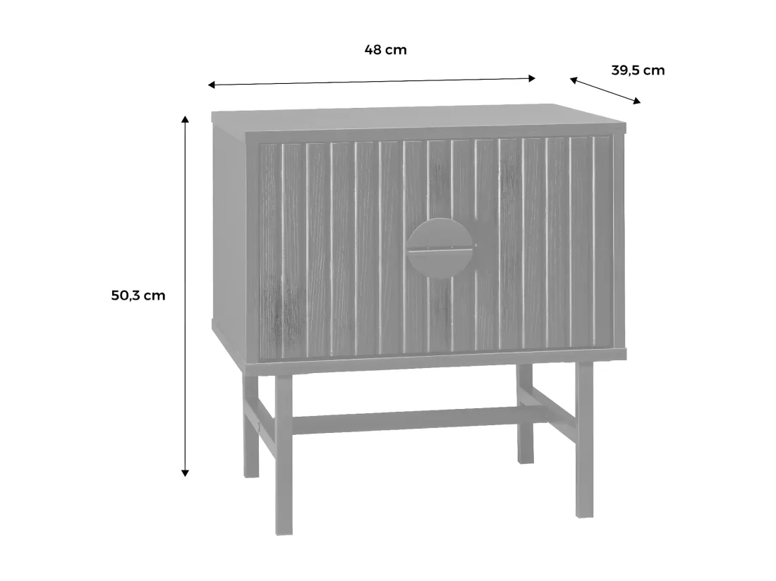 Lot de 2 tables de chevet effet bois foncé. un tiroir. L 48 x l 39 x H 50cm
