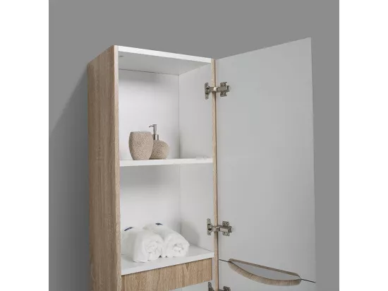 Grande armoire de rangement PIACENZA hauteur 150 cm chêne clair