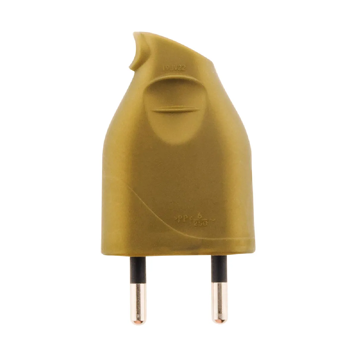 Zenitech Fiche mâle 2P 6A latérale - Or