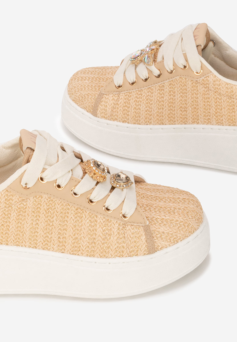 Baskets à plateforme beige Havania V2