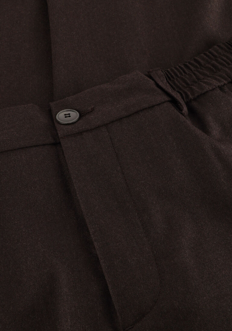 bruine valenza pantalon combat wool tapered trousers