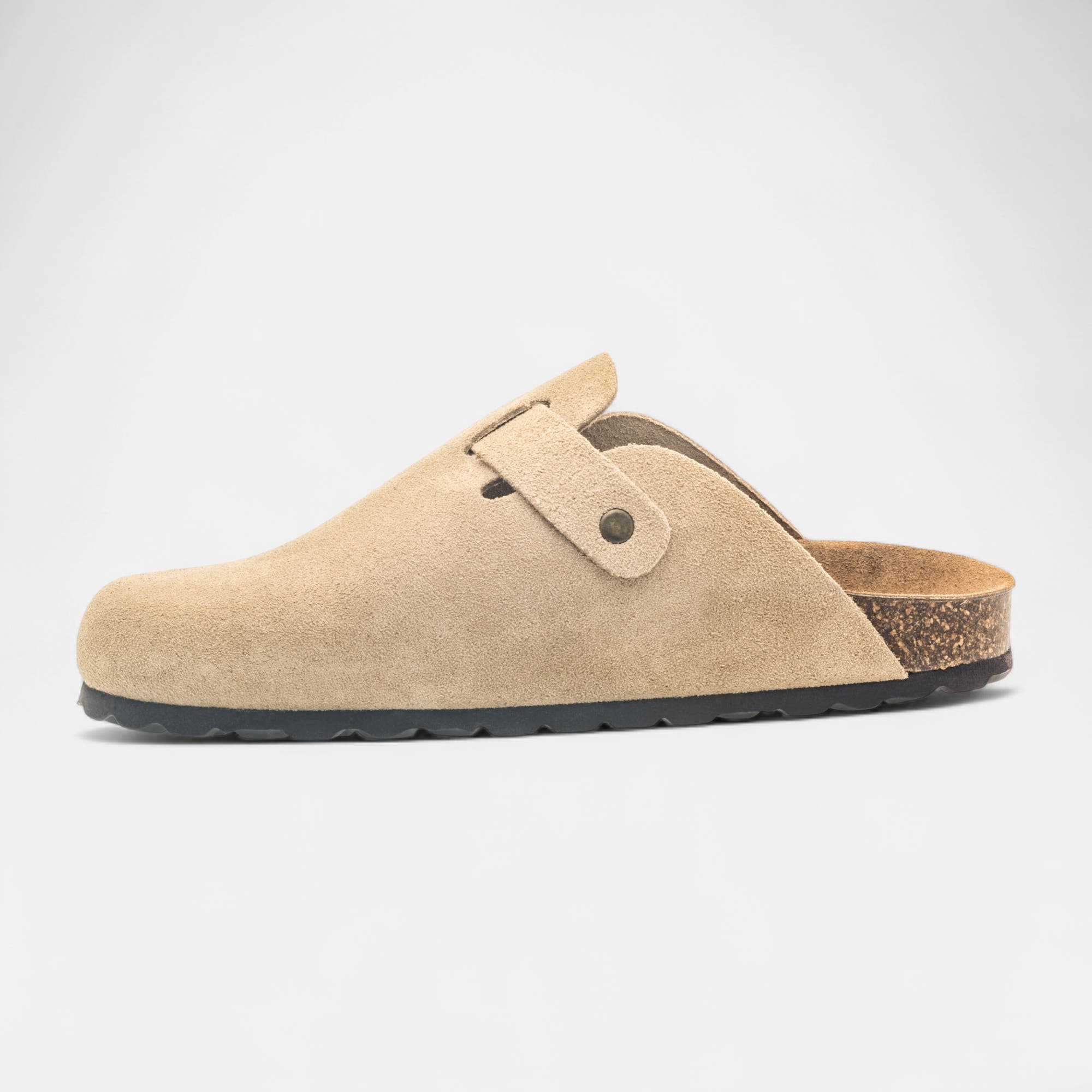 Mules semelle liège Garçon en cuir beige