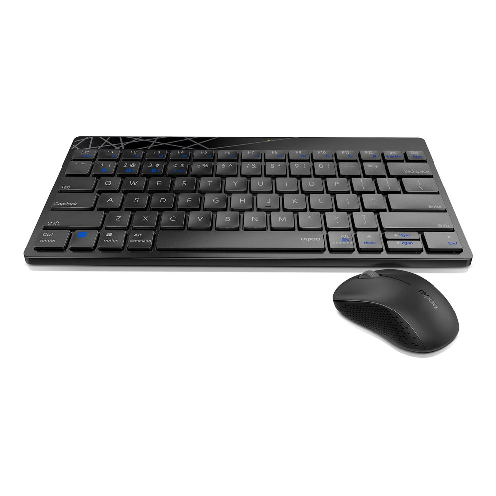 8000M Bluetooth Tastatur Deskset Multi-Mode Wireless Keyboard Schweizer Layout   Maus (18535) - Schwarz / Grau