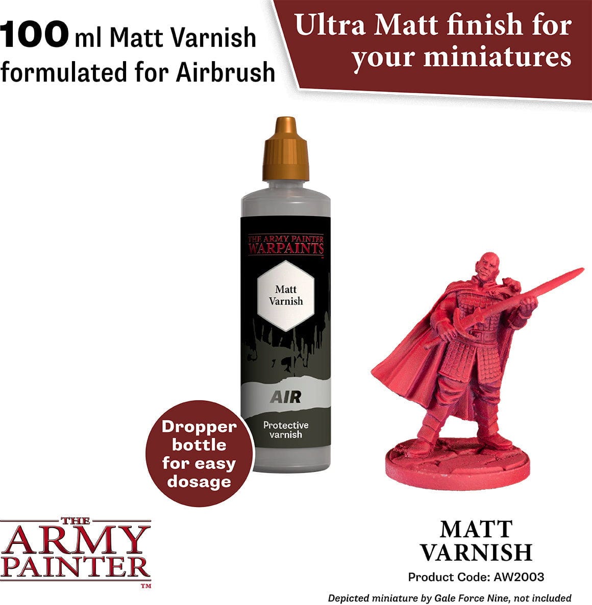 The Army Painter  Warpaints Air Varnish, Anti-shine (100 ml)    Schutzlack für langlebige Miniaturen