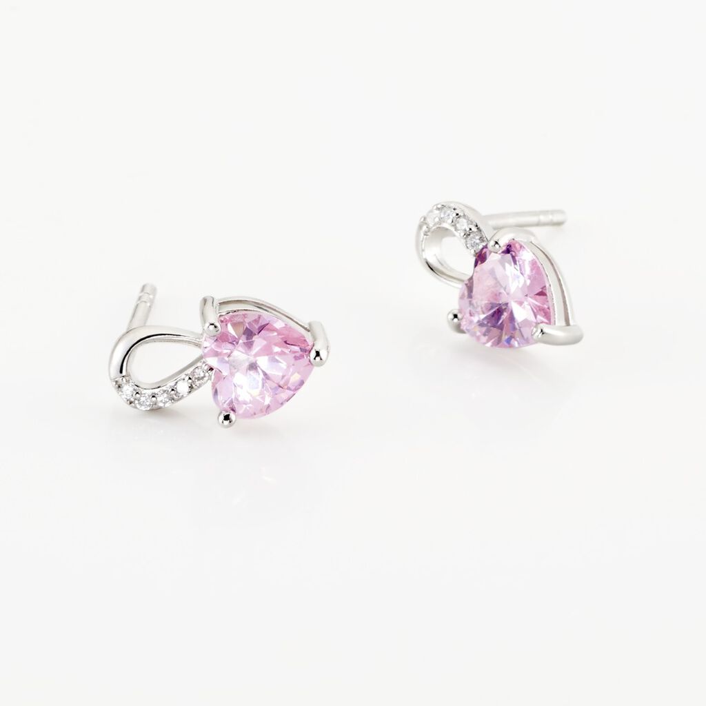 Boucles D'oreilles Puces Argent Blanc Atieno Oxyde De Zirconium