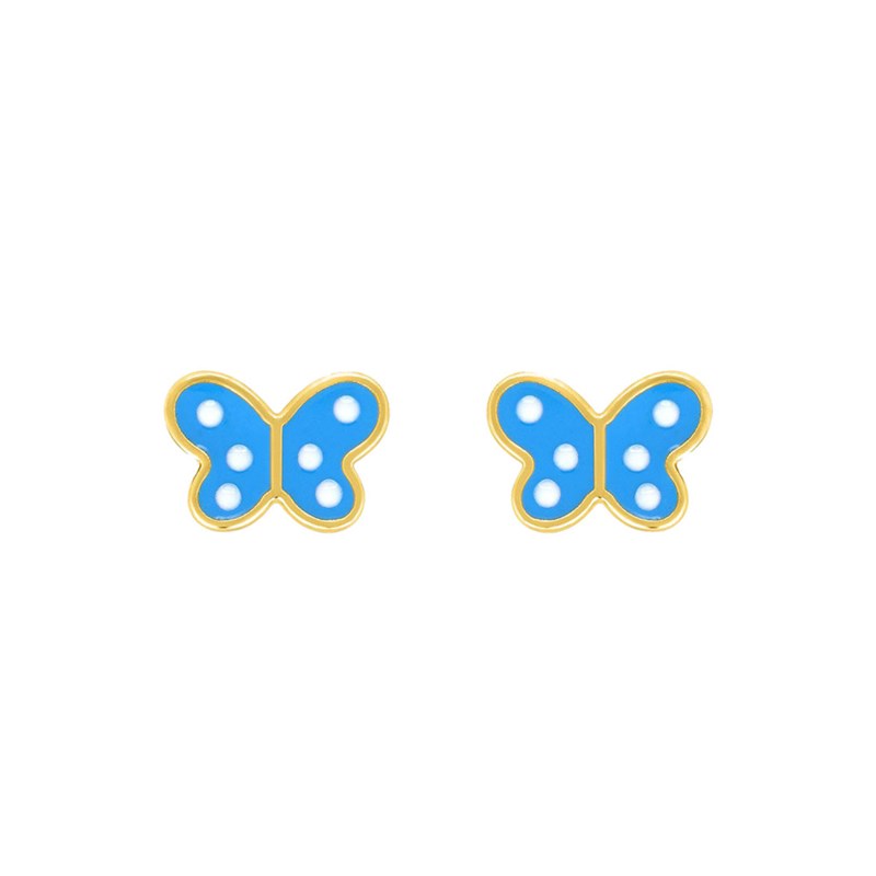 Boucles d'oreilles enfant - Or 18 Carats - Papillon