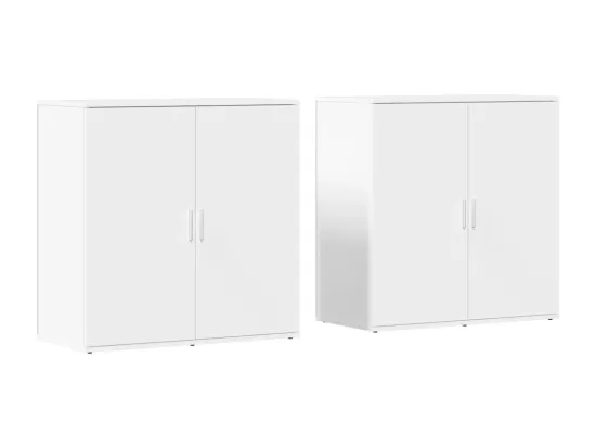 Buffets 2 pcs blanc 79x38x80 cm bois d’ingénierie