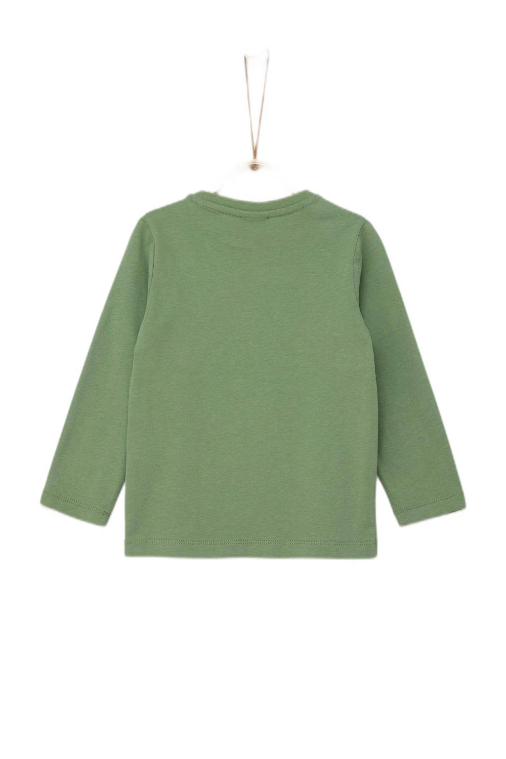 s.Oliver longsleeve met printopdruk groen