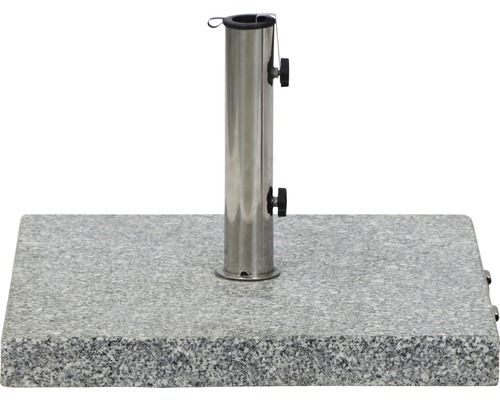 Siena Garden Granieten Parasolvoet, 45 kg, 54 x 54 cm, Granietgrijs, Wind- en weerbestendig, Roestvrij staal
