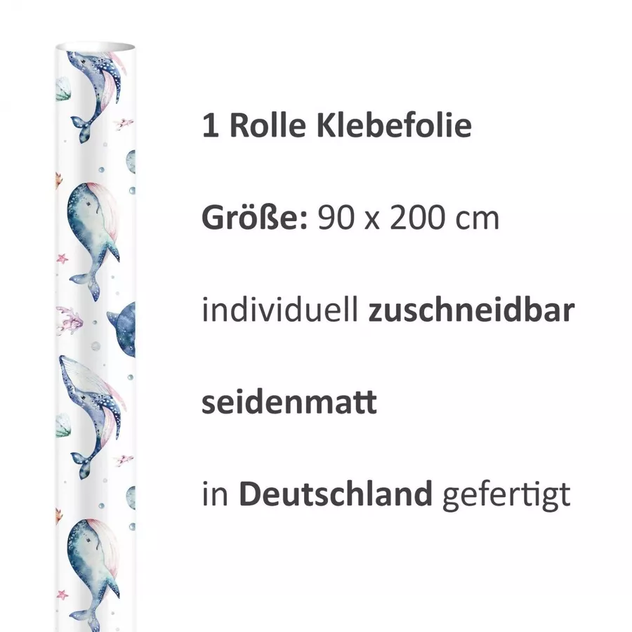 Nikima Klebefolie KF-13 selbstklebende Folie – Meerestiere Klebefolie bunt