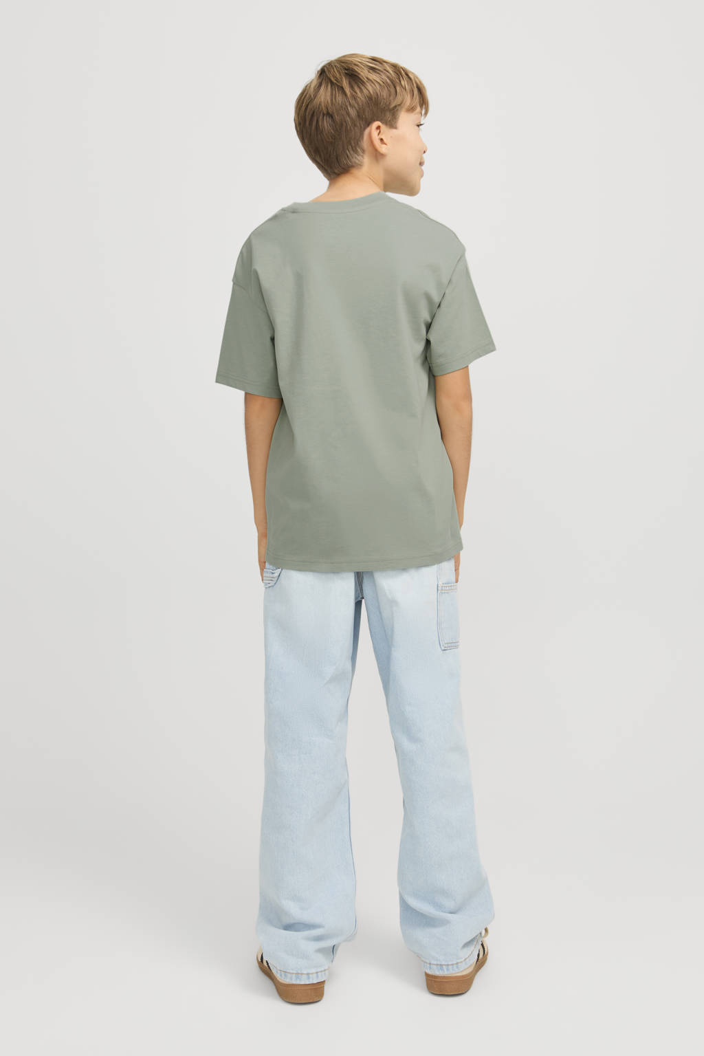 JACK & JONES T-shirt JJESTAR met tekst zachtgroen