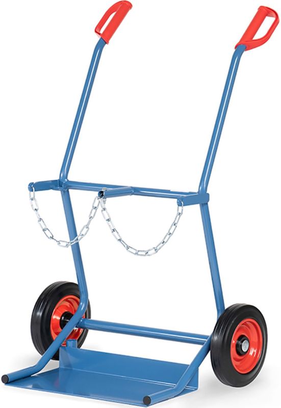 Gasflessenopslag fetra gasflessenwagen voor 2 gasflessen 20 liter, Ø 204 mm  - Blauw Laadvermogen (kg): 100.
