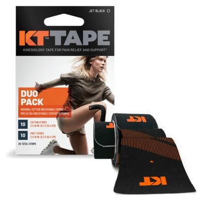 Straps prédécoupés KT Tape Duo Pack Noir - 20 straps