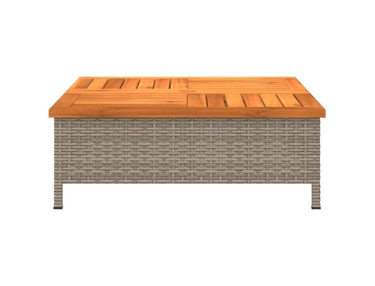 VIDAXL - Table basse Table de jardin gris 70x70x25 cm résine tressée et bois acac...