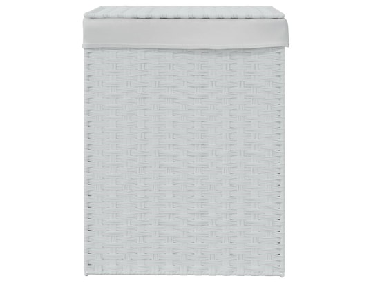 VIDAXL - Panier à linge avec couvercle blanc 46x33x60 cm résine tress...