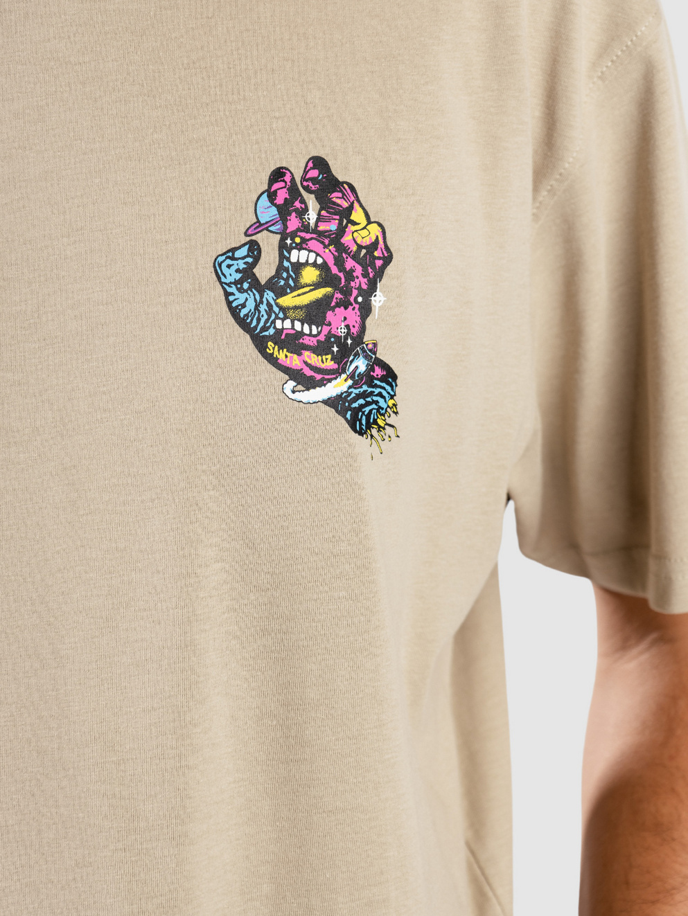 Santa Cruz Space Hand T-Shirt stone grey