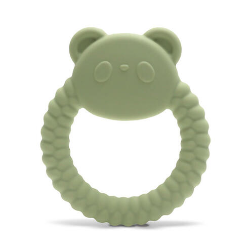 Hochet de dentition en silicone Panda Vert - LORELLI