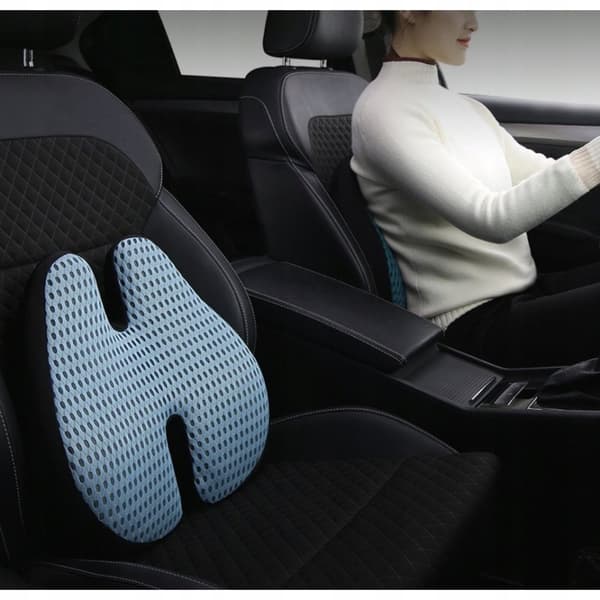 Ergonomisk korsryggpute for bil - minneskum
