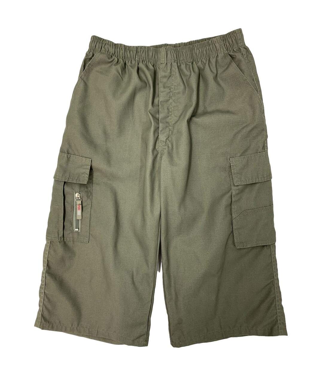 Pantacourt homme coupe décontracté couleur kaki