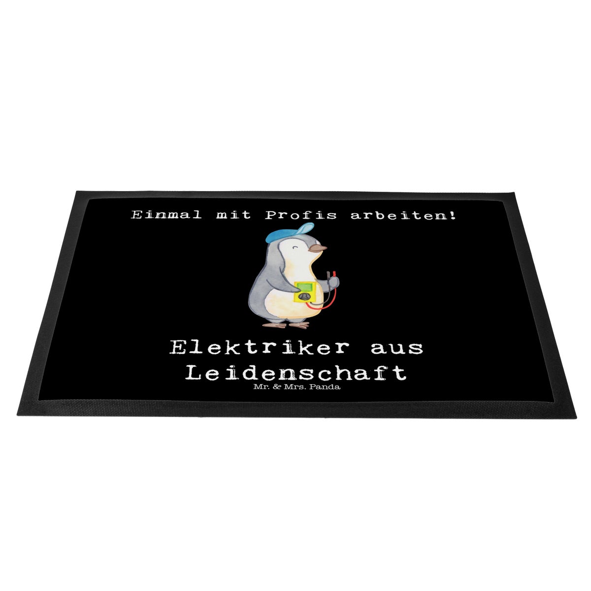 Mr. & Mrs. Panda 40 x 60 cm Deurmat Elektricien Passie - Zwart