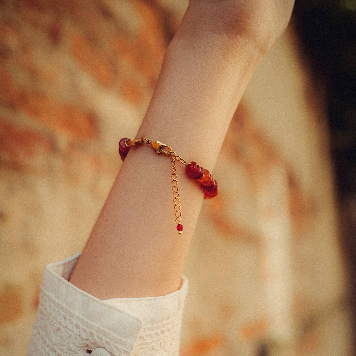 Bracelet Blima en pierres Agate rouge