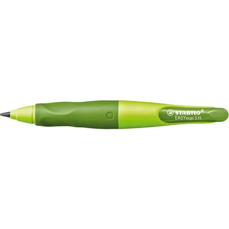 Ergonomischer Druck-Bleistift für Rechtshänder - STABILO EASYergo 3.15 in hellgrün/dunkelgrün - Einzelstift - inklusive 1 dicken Mine - Härtegrad HB & Spitzer